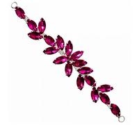 WedDecor 16x2.5cm Glass Rhinestone Floral Applique Patch, Hotfix Crystal Trim for Wedding Gowns, Sash Belts, Evening Dresses, Dance Costumes, Hair Accessories, and Decorative Piece