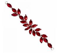 WedDecor 16x2.5cm Glass Rhinestone Floral Applique Patch, Hotfix Crystal Trim for Wedding Gowns, Sash Belts, Evening Dresses, Dance Costumes, Hair Accessories, and Decorative Piece