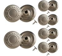 Weddecor 17mm Brass Jeans Button Hammer on Tack Fastener with Back Pin Hand Pressed Studs for Clothing Repairing, Denim, Jackets, 8pcs