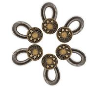 WedDecor 17mm No Sew Elastic Spring Brass Waistband Button Extender Strong Adjustable Retractable Snap Button Extended Buttons for Men Jeans Shirts Paints Trousers Women Skirt Maternity Dresses, 10pcs