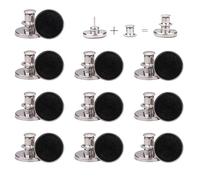 Weddecor 17mm No-Sew Jean Button Replacements, Instant Fit Jeans Button Pins, Detachable Tool-Free Buttons, Reusable Instant Buttons for Denim Jeans, Jackets, Plain Black, 10pcs