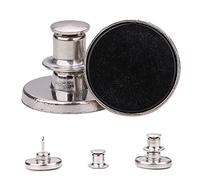 Weddecor 17mm No-Sew Jean Button Replacements, Instant Fit Jeans Button Pins, Detachable Tool-Free Buttons, Reusable Instant Buttons for Denim Jeans, Jackets, Plain Black, 2pcs
