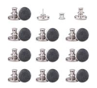 Weddecor 17mm No-Sew Jean Button Replacements, Instant Fit Jeans Button Pins, Detachable Tool-Free Buttons, Reusable Instant Buttons for Denim Jackets, Jeans, Silver, 10pcs