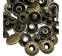 WedDecor 17mm S-Spring Press Studs 4 Part Snap Fasteners Sew Buttons for Leathercraft, Sewing, Jackets, Shirts, Fabric, Repair, DIY Projects, Bronze, 100pcs