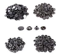 WedDecor 17mm Snap Fasteners Brass 4 Parts Large Press Studs for Bags, Fashion Accessories, Leathercrafts, DIY Arts & Crafts, Clothing & Repair, Gunmetal, 10pcs