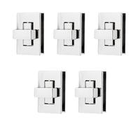 WedDecor 17mm x 27mm Twist & Turn Clasp Lock Round Closure Replacement Metal Fasteners Purse, Handbag, Leather, Art & Craft, DIY Projects, Silver, 5pcs