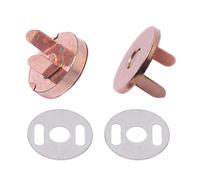 WedDecor 18mm Laser Cut Lightweight Rose Gold Magnetic Clasps - Metal Snap Closure Buttons with Backing Washers for Purses, Leather Crafts, Handbags, DIY Sewing & Clothing Repair, Pack of 2