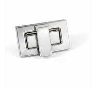 WedDecor 19mm x 32mm Twist & Turn Clasp Lock Round Closure Replacement Metal Fasteners Purse, Handbag, Leather, Art & Craft, DIY Projects, Silver, 1pc