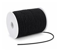WedDecor 1mm (1/25 Inch) Elastic Round Heavy Stretch Sewing Bands For Garment Skirt, Trouser Art and Craft Waistband Elastic Cord for Bracelet Making, Clothing, Dress Making, Black, 100 Metres