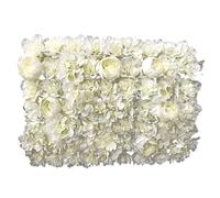 WedDecor 1pc Flower Panel Wall Décor Artificial Silk Flowers Romantic Floral Backdrop Wall Hedge Home Decoration Wedding Party Photo Background, White 2, 60 x 40cm