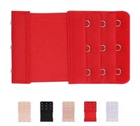 WedDecor 1pc Red Bra Extender for Women, 3 Hooks 3 Rows - Multi-Hook Elastic Strap Extension, Comfortable Maternity Bra Band Extender Hook Rows to Add Additional Strap Length, 50mm