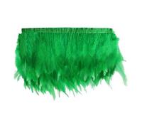 WedDecor 2 Metres Rooster Hackle Green Feather Fringe Trimming for Costumes, Hats & Fashion, Bulk Coque Feather Trim for Crafts, Premium Feathers Trim for DIY and Creative Projects
