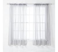 WedDecor 2 Panel Voile Drapes, Silver Sheer Curtains, 54" x 56"