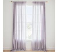 WedDecor 2 Panel Voile Drapes, Silver Sheer Curtains, 90" x 56"