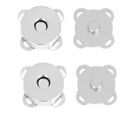 WedDecor 2-Part, 14mm Sew On Silver Magnetic Snap Clasps for Purses and Crafts - Lightweight Flower Press Stud Fasteners for Bags, Leather Craft, Sewing, DIY Projects & Clothing Repair, Pack of 20