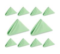 WedDecor 20 Inch Apple Green Cotton Polyester Table Napkin for Home, Hotel, Dinning, Wedding, Banquet, Party, Events, Hemmed Edges Lightweight & Machine Washable, 10pcs