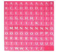 WedDecor 200pcs Plastic Alphabet Letter Tiles for Crafts, Complete A-Z Alphabet and Number Printed Tiles for Art & Crafts, Frames, Scrapbook, DIY Project, Spelling, Home Décor, Rose Pink