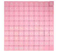 WedDecor 200pcs Plastic Alphabet Scrabble Letters for Crafts, Complete A-Z Alphabet and Number Printed Tiles for Scrabble Board Game UK, Scrapbook, DIY Project, Spelling, Home Décor, Pink