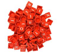 WedDecor 200pcs Plastic Alphabet Scrabble Letters for Crafts, Complete A-Z Alphabet and Number Printed Tiles for Scrabble Board Game UK, Scrapbook, DIY Project, Spelling, Home Décor, Red