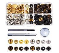 WedDecor 200pcs Snap Fastener Press Stud Sewing Kit, Snap Fasteners with Fixing Tools, Sewing Accessories, Popper Fasteners Kit, DIY & Craft for Leather Jackets, Handbags & Clothing Repair