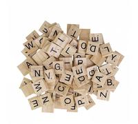 WedDecor 200Pcs Wooden Alphabet Letter Tiles for Crafts, Complete A-Z Alphabet and Number Printed Tiles for Art & Crafts, Frames, Scrapbook, DIY Project, Spelling, Home Decor