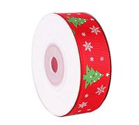 WedDecor 20MM Christmas Tree & Snowflakes Red Christmas Ribbon 5 Metres Xmas Tree for Gift Wrapping Bows Wreaths Crafting Party Decoration Celebrations Ribbons for Gift Wrapping Outdoor Decoration