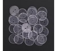 Weddecor 20mm Clear Plastic Round Buttons 2 Holes, Snap Fasteners for Clothes Sewing, Handbags, Knitting, Scrapbook, Plastic Arts & Crafts, 25 Buttons