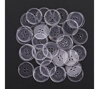 Weddecor 20mm Clear Plastic Round Buttons 4 Holes, Snap Fasteners for Clothes Sewing, Handbags, Knitting, Scrapbook, Plastic Arts & Crafts, 25 Buttons