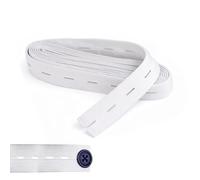 WedDecor 20mm Flat Elastic Band with Button Hole for Sewing Adjustable Waistbands to Children's Trousers or Maternity Wear, Button Extenders DIY for Knitting, Crafting, Clothing, White, 25 Metres
