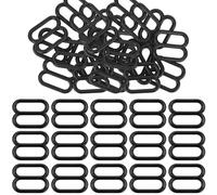 WedDecor 20mm Plastic Bra Strap Adjustable Buckles Ring, Sliders Clips for Lingerie, Underwear Garments Adjustment DIY Accessories, Backpack, Black, 50pcs