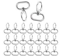 WedDecor 20mm Silver Lobster Claw Swivel Trigger Clips Snap Hook Bag Clasps, Durable, Lightweight for Webbing Straps, Backpack, Fastener Starp, Pet Collars and Bag Accessories, 50pcs