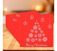 WedDecor 20pcs Christmas Napkins Set â€“ 13-Inch Red Snowflake Printed, 2 Ply Paper Serviettes for Holiday Table Décor, Winter Party Supplies, New Year, Banquets & Christmas Accessories - Home Care