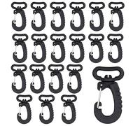 WedDecor 20pcs Webbing KAM Plastic Swivel Snap Hook For Backpack, Travel Sports Bag, Jewelry Making, Purse, Hardware, Sewing DIY Craft Project, 25mm, Black