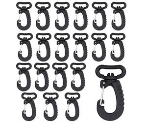 WedDecor 20pcs Webbing KAM Plastic Swivel Snap Hook For Backpack, Travel Sports Bag, Jewelry Making, Purse, Hardware, Sewing DIY Craft Project, 25mm, Black