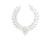 Weddecor 210mm x 35mm Gorgeous Silver Rhinestone Motif Diamante with Crystal Sew on Applique Patch for Wedding Bridal Embellishment Fashion Accessory-B200