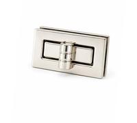 WedDecor 22mm x 40mm Twist & Turn Clasp Lock Round Closure Replacement Metal Fasteners Purse, Handbag, Leather, Art & Craft, DIY Projects, Silver, 1pc