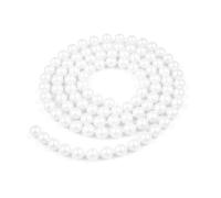WedDecor 24ft White Plastic Shiny Faux Pearl Bead Garland - 8mm Christmas Pearl String for Tree Baubles, Xmas beaded tinsel, DIY craft projects, gift wrap, weddings & festive styling and events