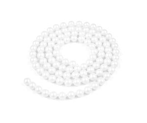 WedDecor 24ft White Plastic Shiny Faux Pearl Bead Garland - 8mm Christmas Pearl String for Tree Baubles, Xmas beaded tinsel, DIY craft projects, gift wrap, weddings & festive styling and events