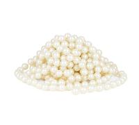 WedDecor 24FT White Shiny Metallic Beaded Garland - 8mm Artificial Pearl Christmas Bead Chain for Tree Decorations, DIY Crafts, Holiday Wrapping, Winter Weddings, and Seasonal Displays