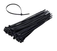 Weddecor 250mm X 4.6mm Premium Plastic Cable Zip Ties Pack of 100 | Strong Plastic Tie Wraps with Secure Self-Locking Mechanism for Home, Garden, Office Organisation, 10" Nylon Cable Ties Black