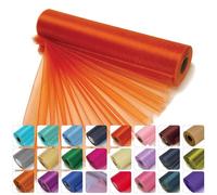 WedDecor 25m x 29cm Snow Sheer Burnt Orange Organza Roll Sash Glitter Fabric for Table Runner Sashes Wedding & Christmas Decoration, Chair Cover Bows, Party Favours, Ribbon Crafting Supplies, 4pcs