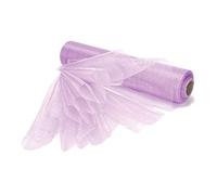 Weddecor 25m x 29cm Snow Sheer Lavender Organza Roll Sash Glitter Fabric for Table Runner Sashes Wedding & Christmas Decoration, Chair Cover Bows, Party Favours, Ribbon Crafting Supplies, 1pc