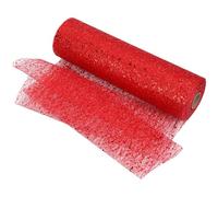 Weddecor 25m x 29cm Sparkling Tulle Roll Sequin Snow Sheer Glitter Mesh Fabric Perfect for Christmas Wreath, DIY Tutu Skirts, Wrapping Gift, Xmas Tree, Wedding, Party Decoration, Red
