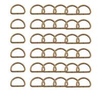 WedDecor 25mm Antique Brass Non Welded Metal D Ring Fasteners Buckle for Adjustable Fastening Webbing, Arts and Crafts, Pet Collars, Repairing Bags, Straps, 10pcs