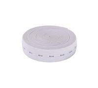 WedDecor 25mm Flat Elastic Band with Button Hole for Sewing Adjustable Waistbands to Children's Trousers or Maternity Wear, Button Extenders DIY for Knitting, Crafting, Clothing, White, 5 Metres