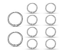 WedDecor 25mm Loose Leaf Rings Silver Mettalic Snap Closure Binder Card Book Ring for Binding Scrapbooks, Memos, Albums, Charms, FOB Keyrings, Craft Projects, 20pcs