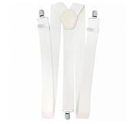 WedDecor 25mm Men's Elastic Suspenders Y Shape, Adjustable Clip On Braces for Trousers, Jeans,Denims, Fashion Accessory for Weddings, Parties, Formal Events, Casual, Ivory