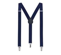 WedDecor 25mm Men's Elastic Suspenders Y Shape, Adjustable Clip On Braces for Trousers, Jeans,Denims, Fashion Accessory for Weddings, Parties, Formal Events, Casual, Navy