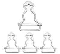WedDecor 25mm Metal Dungaree Clip Fasteners - Buckles for Overalls, Workwear, Braces, Jumpsuits, Kid's Clothes, Handbags & DIY Clothing - Easy to Attach Buckles, Matte Silver, 1pc