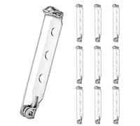 WedDecor 25mm Silver Tone Brooch Pins with Back Bar Safety Clasp Locking, Secure Back Clasp for Jewellery Making, DIY Crafts, Corsages, Name Badges, Stationery, Bandages, Sewing, 10pcs